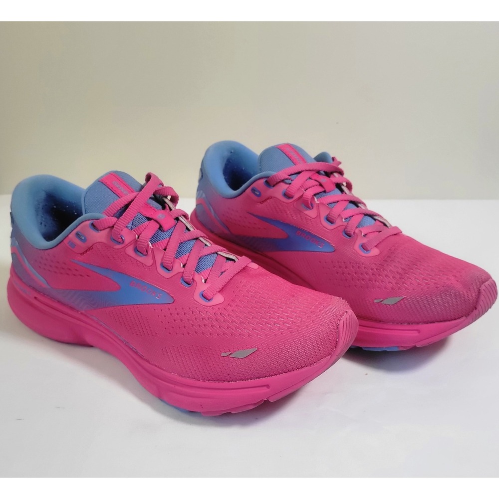 Brooks Ghost 15 Womens Running Shoes Pink Blue 1203801B606 Size 8.5 Medium B